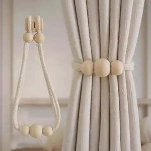 1pc/2pcs Bohemian Style Magnetic Curtain Tie Backs, Curtain Tieback, Creative Curtain Accessories, Window Decoration Ropes, Interior Decoration Accessories, Window Decorations Supplies