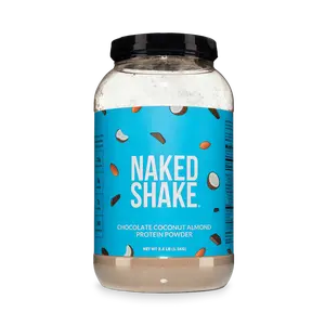 Naked Chocolate Coconut Almond Protein Shake 30 Servings - 20g Protein 3g Sugar Natural Plant-Based Flavor Healthy Ingredients