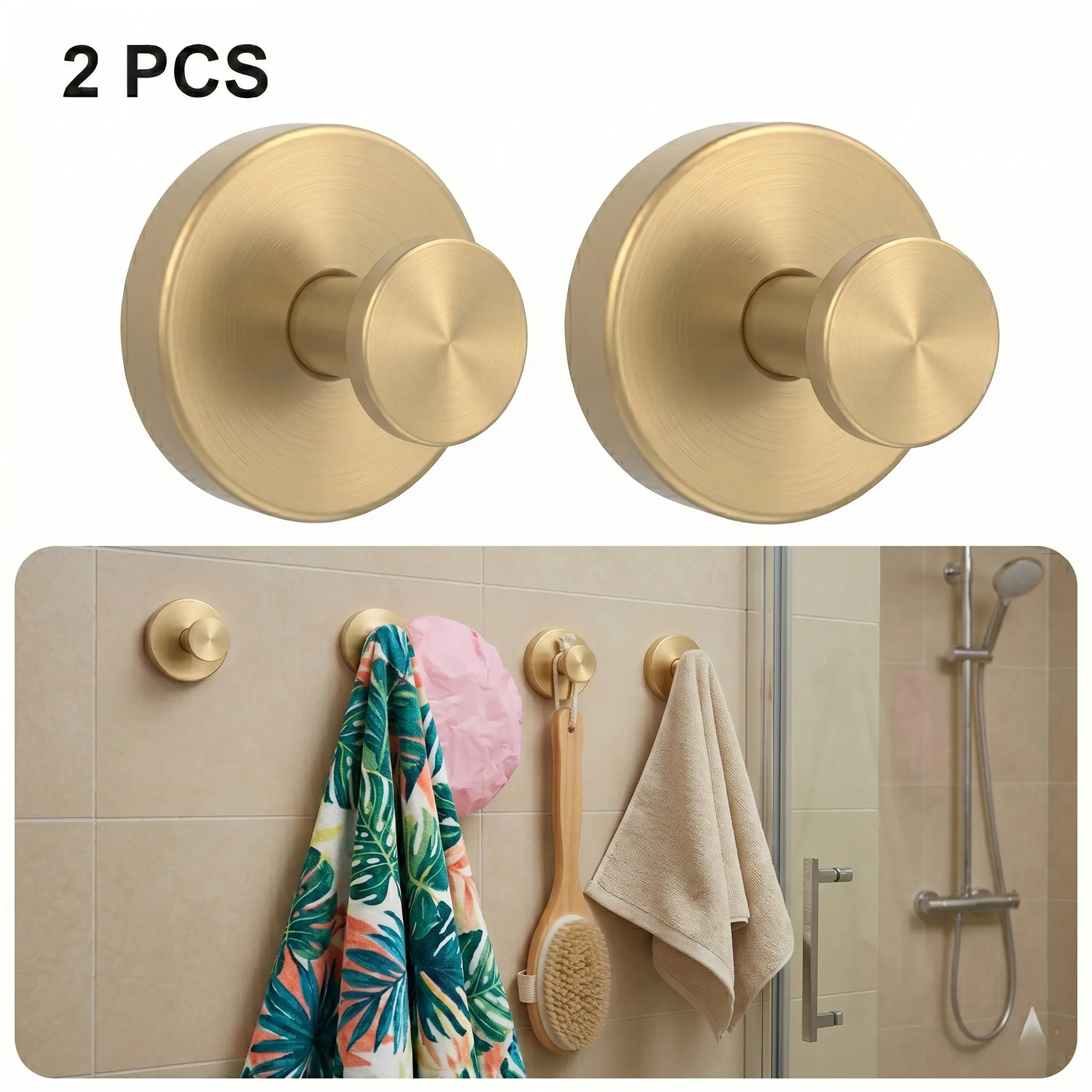 2-Pack Black Creative Stainless Steel Vacuum Hooks Box Pack, No-Drilling Reusable Set with Secure Hold, Waterproof Moisture Resistance Home Organizer for Kitchen & Bathroom Smooth Surfaces