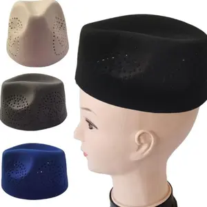Traditional Men's Prayer Hat with Hollowed Pattern for Religious Event Daily Use
