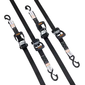 【Spotlight Day】VEVOR Ratchet Tie Down Straps (4PK), 5208 lb Max Break Strength, Includes 4 Premium 1.6" x 8' Rachet Tie Downs with Padded Handles, for Moving Securing Cargo, Appliances, Lawn Equipment, Motorcycle