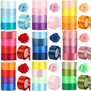 4cm/1.57inch 4 rolls /100 Yards Ribbon,Polyester Ribbons,Christma Ribbon Gift Wapping,Double Sided Satin Ribbon RollCrafts DIY for Crafting Xmas Tree Cake Wreath Bow Wedding Decorations