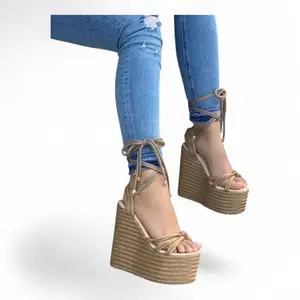 YRMODA Women's Classy 15cm Roman Platform High Heels - Adjustable Lace, Ankle Ties, Elegant Shoes for Women