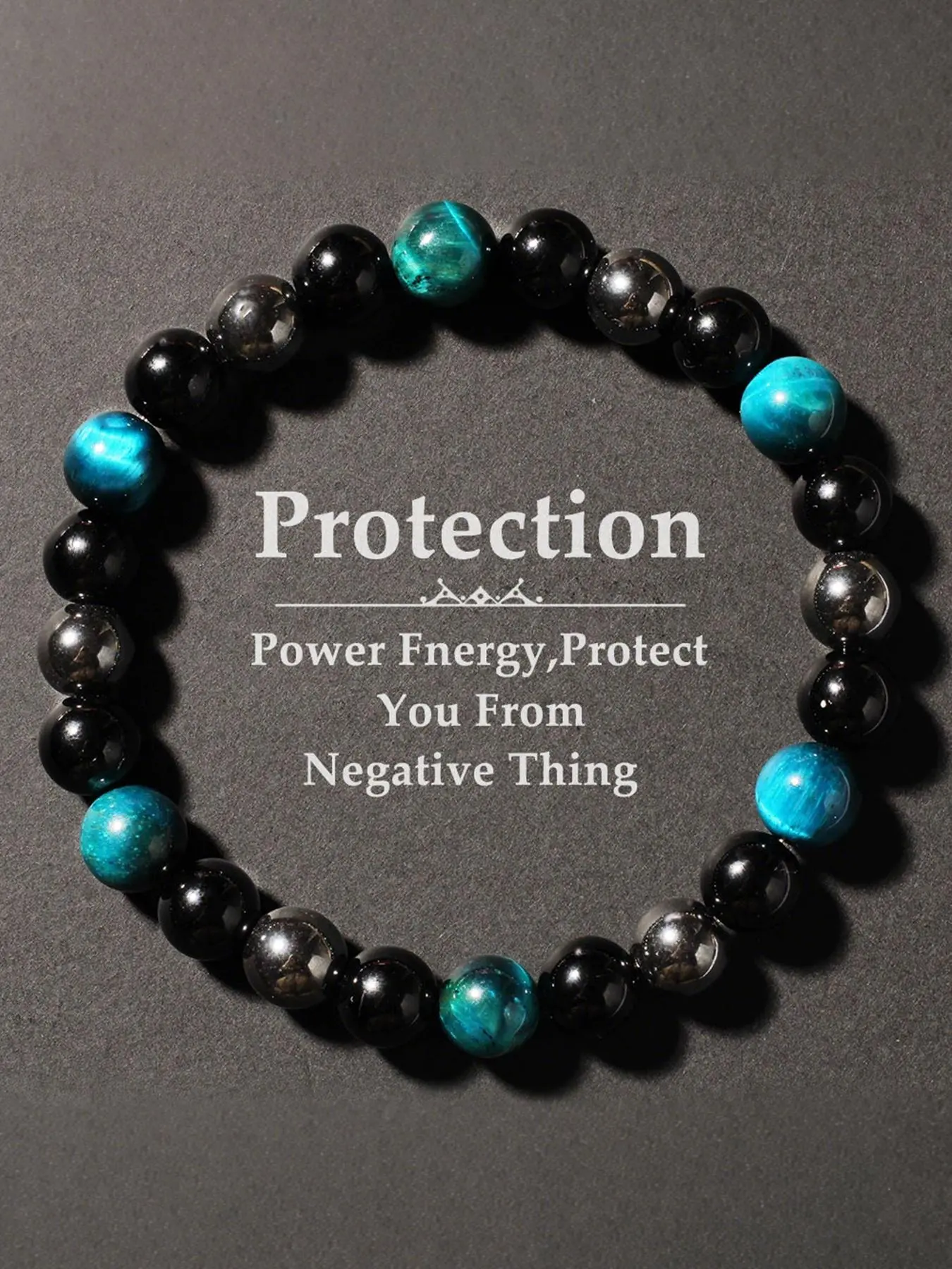 Mystic Triple Shield Bracelet, Unisex Aura Cleansing Jewelry, Spiritual Gift for Him & Her, Energy Armor for Wealth & Protection, Power Beads Bracelets, Crystal Bracelet, Beaded Bracelets