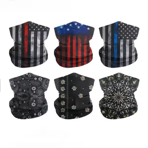 6 Pieces Protection Cooling Neck Gaiter Face Clothing Mask Scarf Sunscreen Breathable Bandana Headband for Biking Fishing Climbing Construction Outdoorfun Headwear