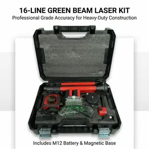 Milwaukee 16 Line Laser Level Kit For Construction Layout And Interior Installation Measuring Tool ±0.3mm Accuracy Dual Power Long Runtime Line Laser Level with Tripod
