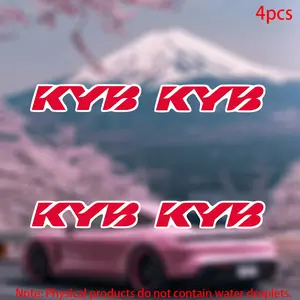 4pcs Kyb Car Door Window Laptop Luggage Furniture Bumper Stickers, Durable Vinyl Adhesive Material for Vehicles & Home Decorations
