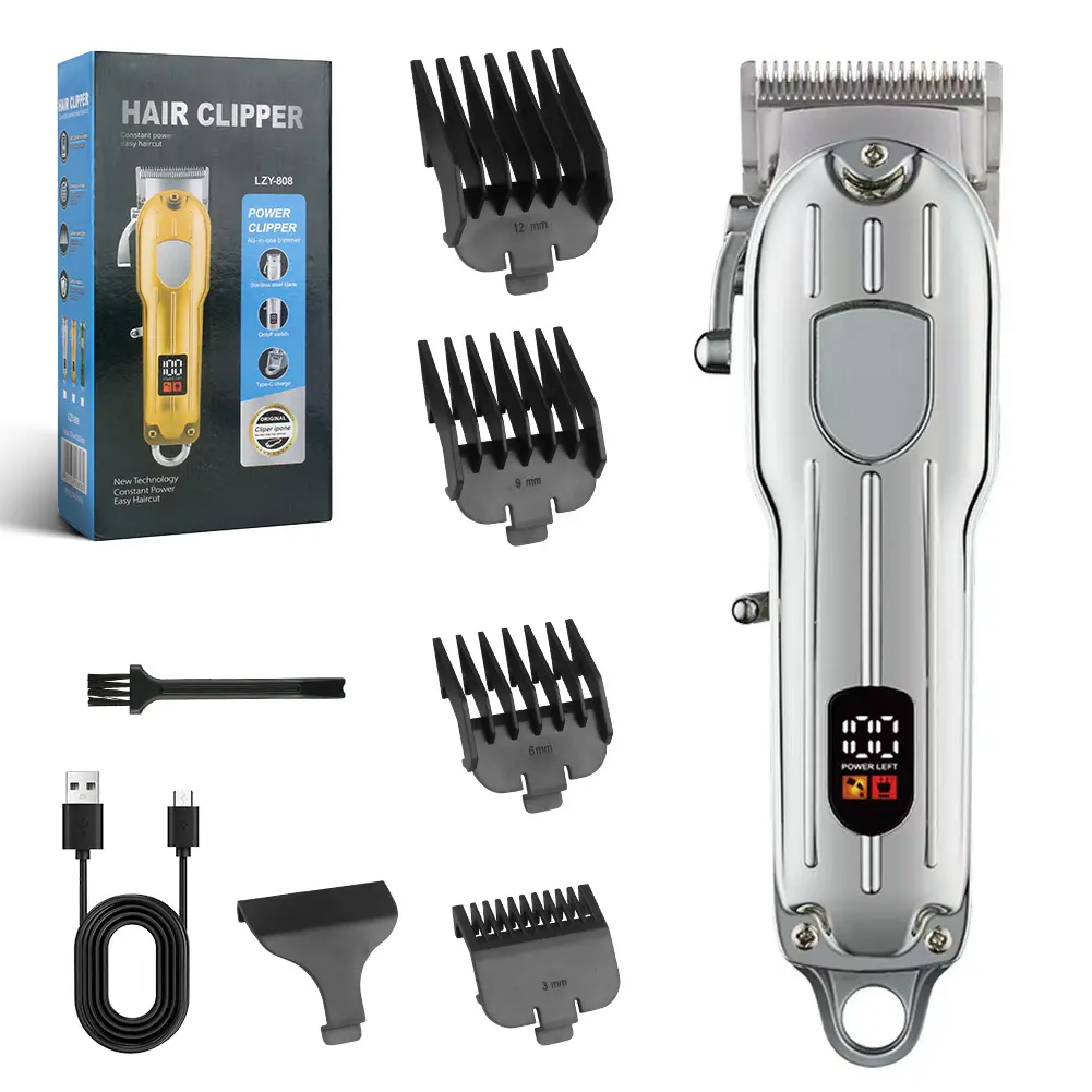 Men's Hair Clipper Trimmer Kit with LCD Display - USB Rechargeable Ultra-Quiet Barber Grooming Set | Self-Home & Salon Use Haircut Tool, Ideal Gift for Husband/Boyfriend