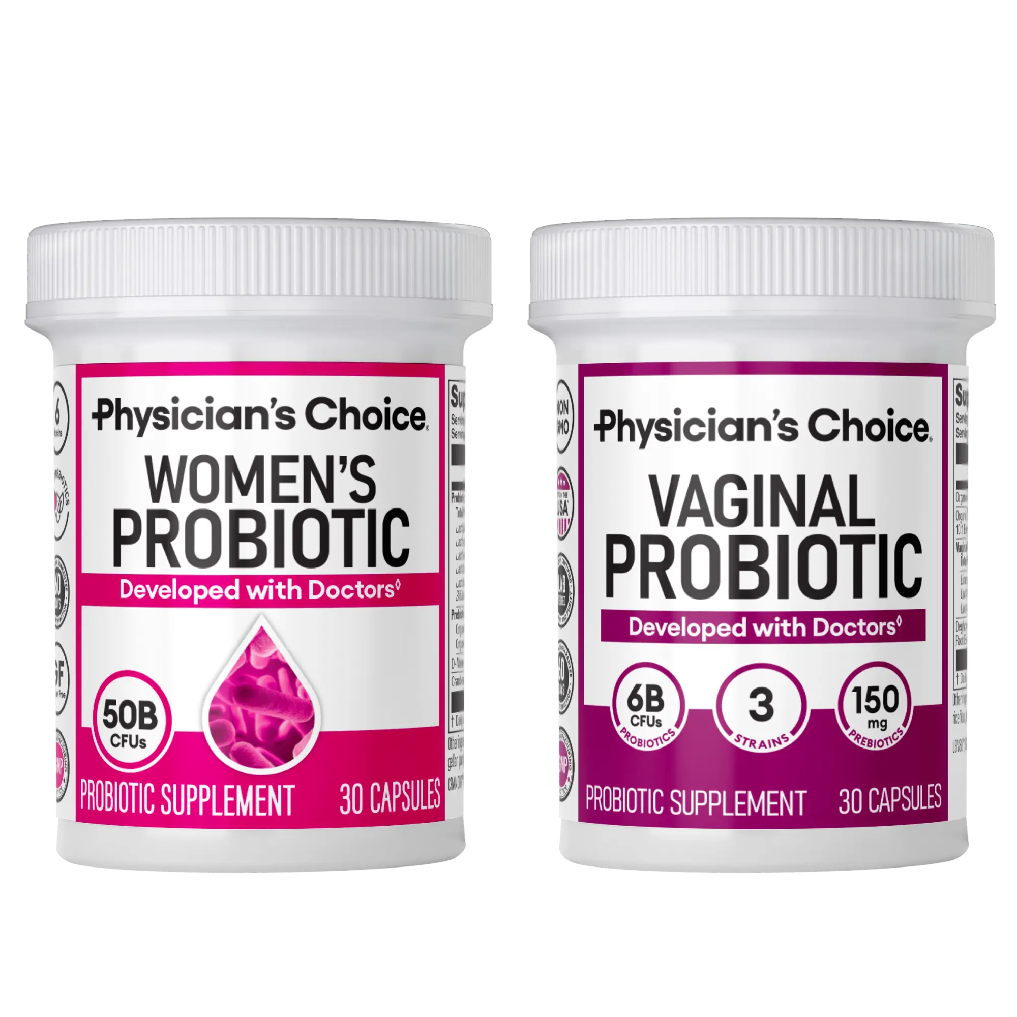 Physician's Choice Power Duo: Daily Digestion, Immune, Urinary Tract & Feminine Support for Women with Women's Probiotic + Vaginal Probiotic Physician's Choice Power Duo: Daily Digestion, Immune, Urinary Tract & Feminine Support for Women with Women's Probiotic + Vaginal Probiotic