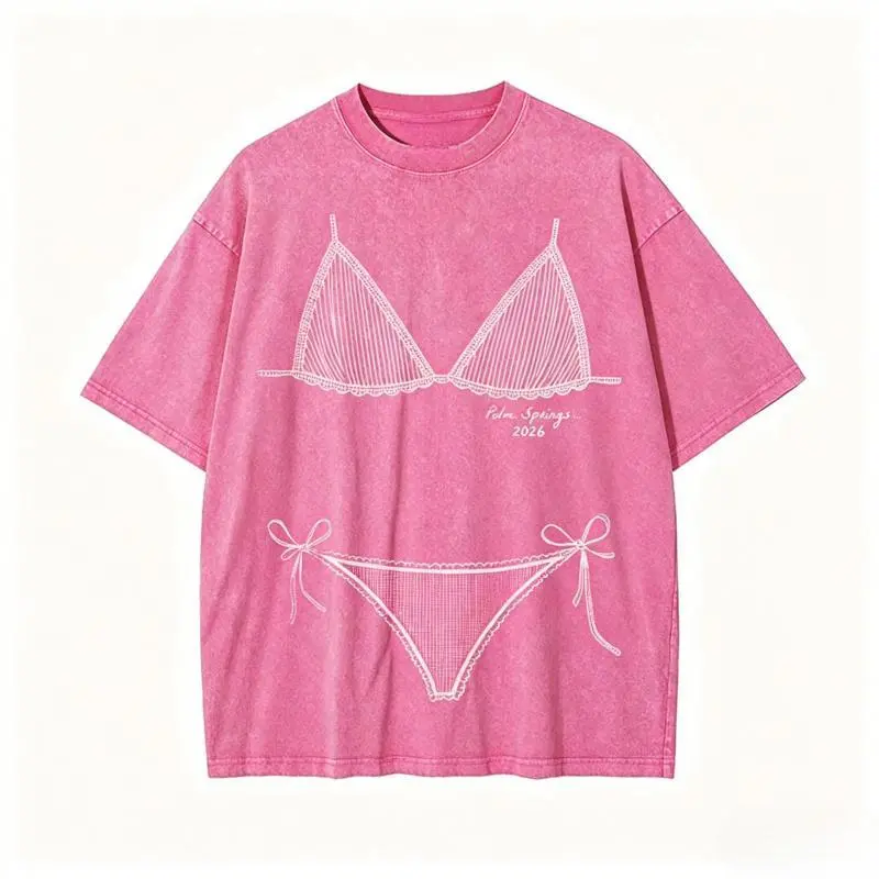 Shortsleeve Smooth Seamless Solid Fabric Washed T-Shirt, Last Splash Seashells & Wedding Bells Graphic, Bikini Body Illusion Funny Summer Vacation Sports Coverup