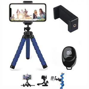 Octopus Design Phone Tripod, Portable Phone Selfie Tripod with Clip & BT Remote Control, Multifunctional Phone Tripod for Phone, Camera, Video, Photography Device, Smartphone Camera Accessories