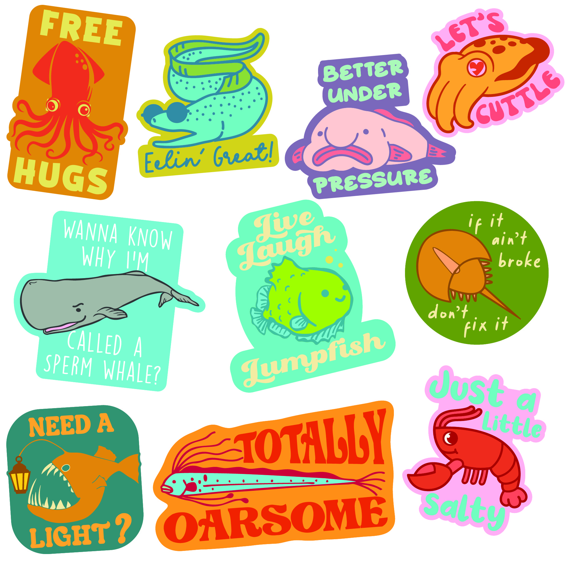 Sea Creature Sticker Extra Large Stickers for Adults Funny Adhesives with Memes Funny Stickers with Colorful Graphic Decals Sarcastic Funny Animal Multi Sea Creature Sticker Extra Large Stickers for Adults Funny Adhesives with Memes Funny Stickers with Colorful Graphic Decals Sarcastic Funny Animal Multi