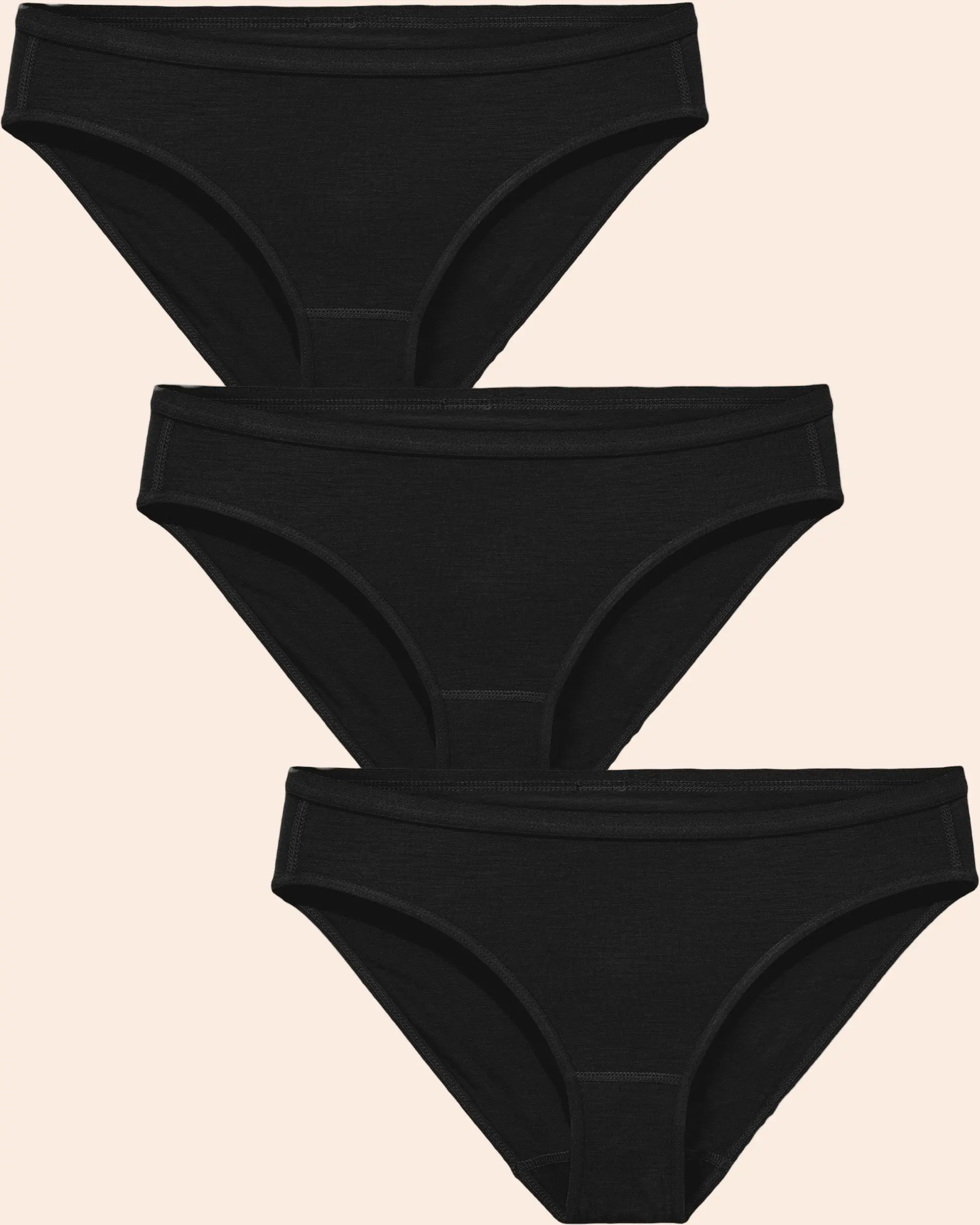 3 Pack Women's Merino Wool Bikini Brief Underwear- Comfort Womenswear Panties Basic Minimalist