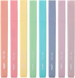 Aesthetic 8 Pcs Pastel Highlighters Set – with Chisel Tip, Candy Colors – No Bleed, Assorted Colors for Bible Study, Journaling & Note-Taking gel pen pencil  sharpener 0  .  5  mechanical  pencil