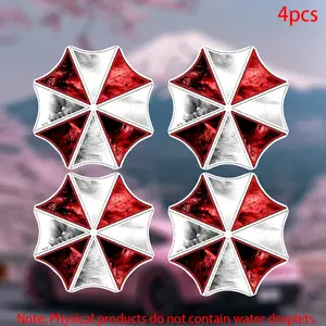 4pcs-Umbrella Corporation Sticker-car stickers for doors, windows, laptops, luggage, furniture and bumpers-durable adhesive vinyl material Decal For Cars