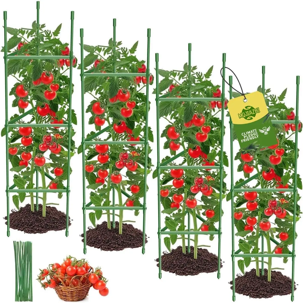 4PCS PP Material Tomato Cages - 51.2 in Adjustable Height Multi-Shapes Plant Support, Garden Trellis for Raised Beds, Pots & Climbing Plants, Home Improvement Gardening Supplies