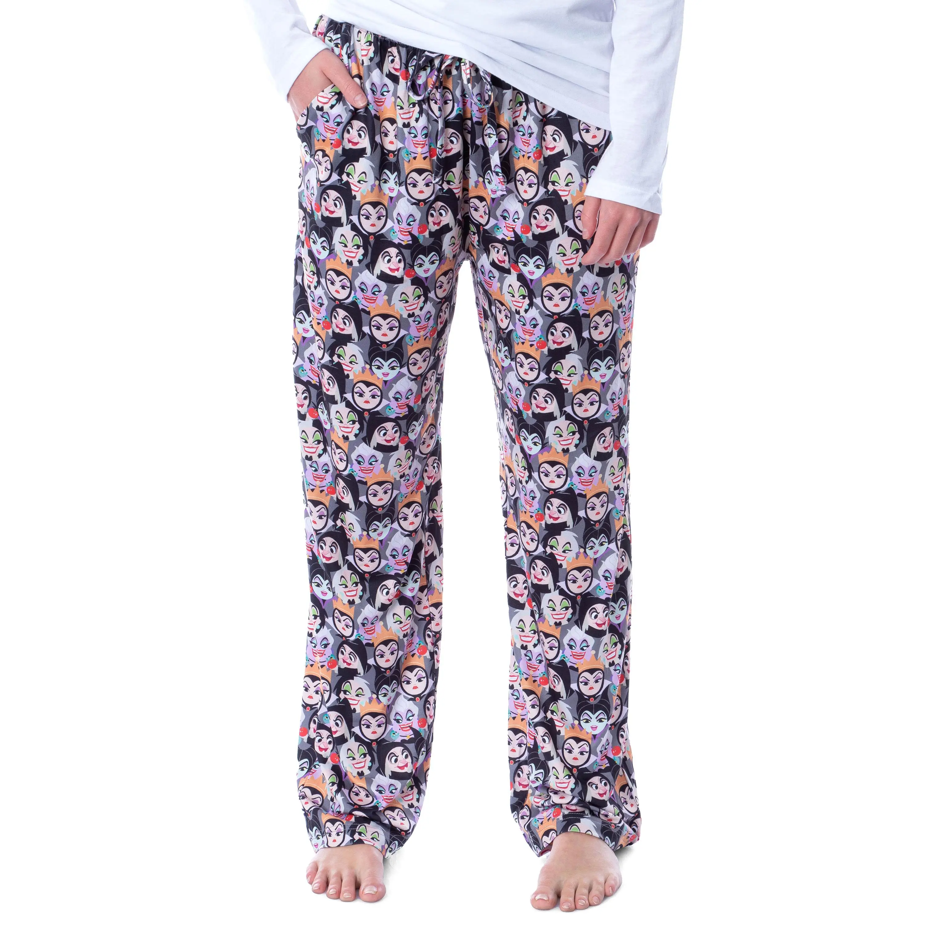 Disney Womens' Villains Ursula Maleficent Evil Queen Sleep Pajama Pants, Cute, Spandex