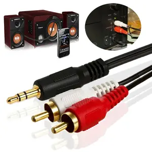 3.5mm Audio to 2 RCA Cable 1/8" Stereo Male to 2-RCA Male Y Splitter Aux 5FT