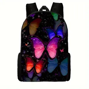 High-Quality, Adorable Butterfly Cartoon Backpack—Moderate Capacity, Lightweight & Breathable, Designed Exclusively for Teenagers.