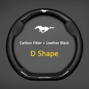 Carbon Fiber Ventilate Steering Wheel Cover for Ford Models, Compatible with St Mondeo F150 Fusion Mustang Explorer Escape Edge Fiesta Focus Kuga Ranger