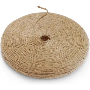 600   Jute Twine Long Twine String for Crafts  Wrapping Packing Gardening Crochet Knitting Macrame Decor (Brown 600feet Flat)