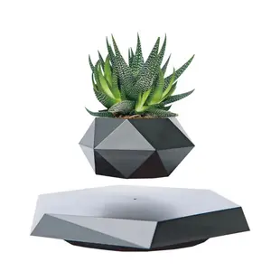 Floating Plant Pot, Magnetic Levitating Bonsai Pot with 360° Rotation, Creative Home & Office Desk Decor, Air Suspension Flower Planter for Indoor Plants