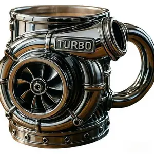 1pc Turbocharger & Engine-Themed Mug - Mechanical Punk Coffee Cup, Heat-Resistant Automotive Design Suitable for Car Enthusiasts, Mechanics, Engineers - Creative Gift for Men, Office & Use Drinkware, Coffee Travel Mug