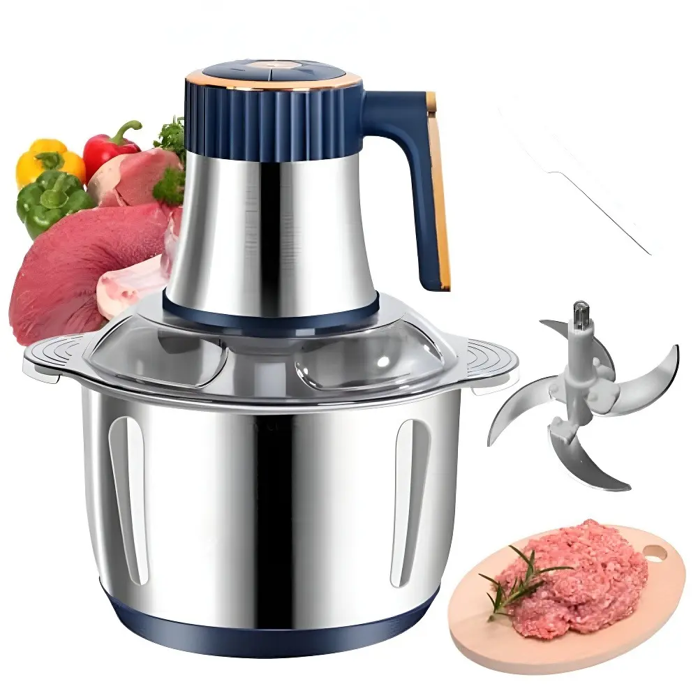 5L Stainless Steel Electric Blender Chopper - Multifunctional Kitchen Appliance with 5 Functions, 6-Blade Design for Chop Veggies Fast, Cut Vegetables, Meat Shredder, Multifunctional Kitchen Appliances