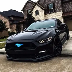 2015-2024 Ford Mustang Pony BLUE LED Lighted Grille Emblem – Black