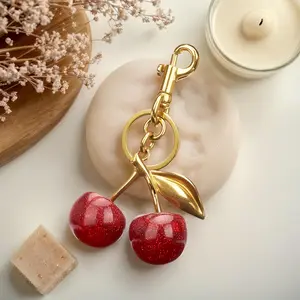 Keychain Cherry Bag Charms Purse, Key Chains WomenCute - Car key Accents for leather handbags, Adorable Add- ons for Your Essentials
