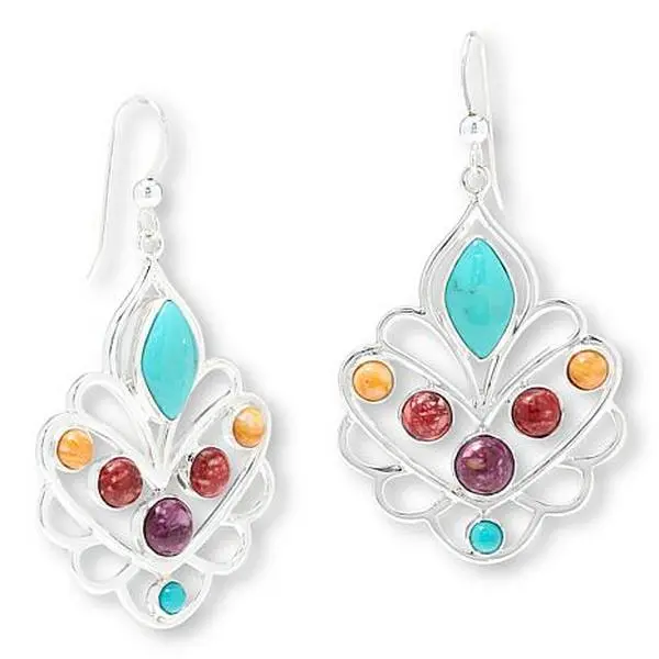 Mine Finds by Jay King Sterling Silver Turquoise and Spiny Oyster Shell Earrings