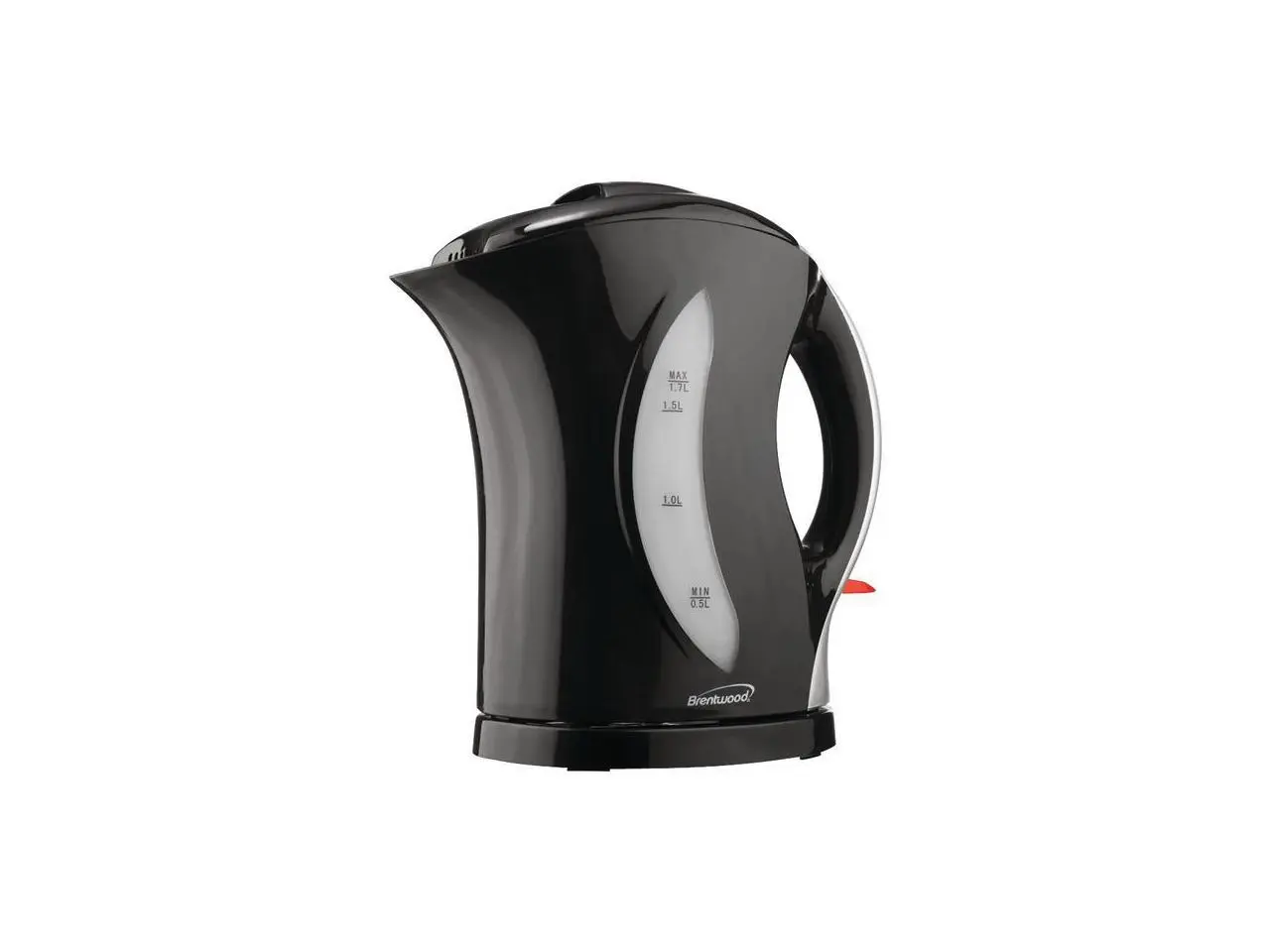 Brentwood KT-1618 BPA Free 1.7L Cordless Electric Kettle, Black/Silver
