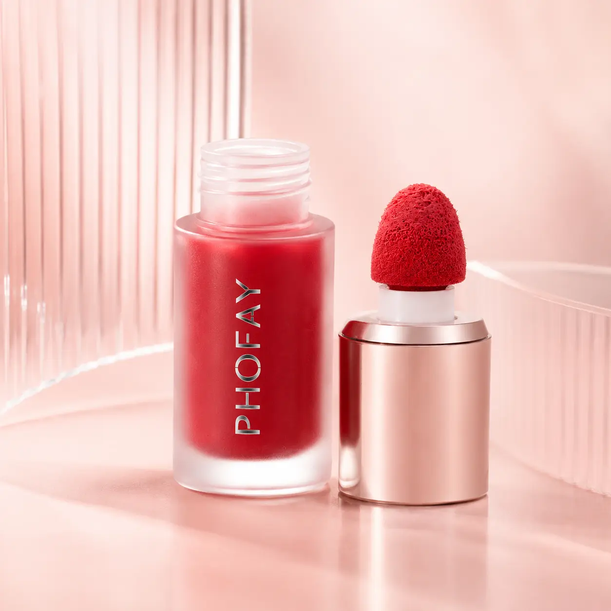 PHOFAY Liquid Blush | Sponge Tip Blush for Lips & Cheeks, Highly Pigmented, Blendable, Waterproof & Long-Lasting, Natural Dewy Glow for Everyday Makeup