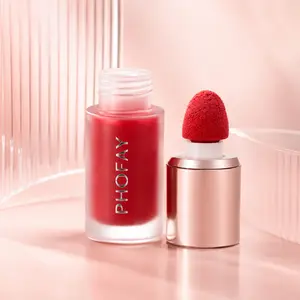 PHOFAY Liquid Blush | Sponge Tip Blush for Lips & Cheeks, Highly Pigmented, Blendable, Waterproof & Long-Lasting, Natural Dewy Glow for Everyday Makeup