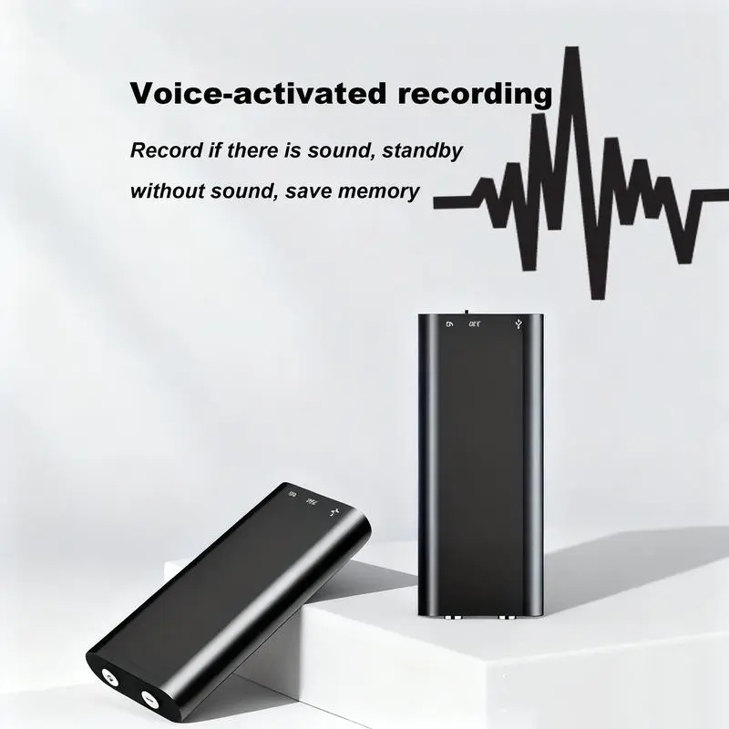 1pcs Professional Wired Voice Activated Digital Recorder - 8GB HD Noise Canceling, 3.5mm Jack, Compact USB MP3 Player, Ultra-Thin Portable, Rechargeable with UK Type Charging Cable, PC Audio Compatible, for Business Meetings, Wedding Use, Boxed