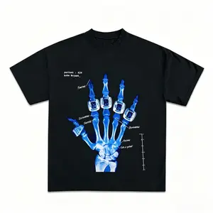 pure cotton Kobe Bryant "Broken but Not Defeated" X-ray ring blue vintage bootleg pattern T-shirt streetwear blueOversizedTee UnisexTshirt