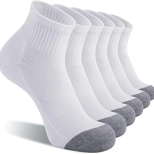 6 Pairs of men's ankle socks with cushioned running socks, spring/summer men's style