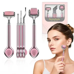 5pcs Beauty Tool Set Facial Care Kit with Derma Roller and Acupressure Wand for Skincare Aesthetic Massager, Beauty Tools