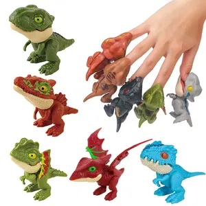 10 PCS Jurassic World Painless Biting Finger Dinosaur Toy for 3+Kids, Movable Mouth, Fun Birthday Gift, Easter Basket Stuffers and Egg fillers