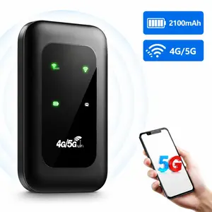 Portable 5g/4g Wireless WiFi Hotspot, 2100mah Battery, High-Speed Mobile Hotspot, Supports 10+ Devices, Wpa3 Security, Car and Outdoor Use, Portable Internet Hotspot