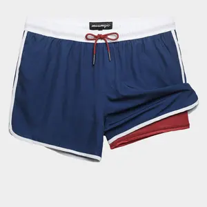 Swim Shorts 4.5 Inseam Green with Orange Waistband, 2 Side Pockets, 1 Back Pocket & Soft & Stretch Mesh Liner - Premium Velcro Swimming Beach Activewear Swimming Beach Activewear