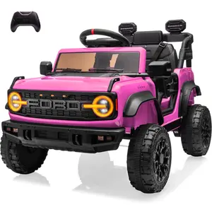 First Ride On 12V Licensed Ford Bronco Raptor Ride On Car for Kids, Electric Truck with Remote Control, LED Lights & Music, Outdoor Kids Gift, Best Christmas Gift for Kids, Black Friday