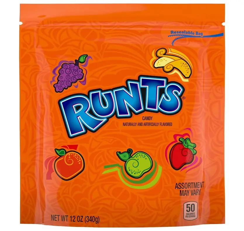 Wonka Runts Hard, Chewy & Fruity Candy, Recloseable Bag 12.0 oz