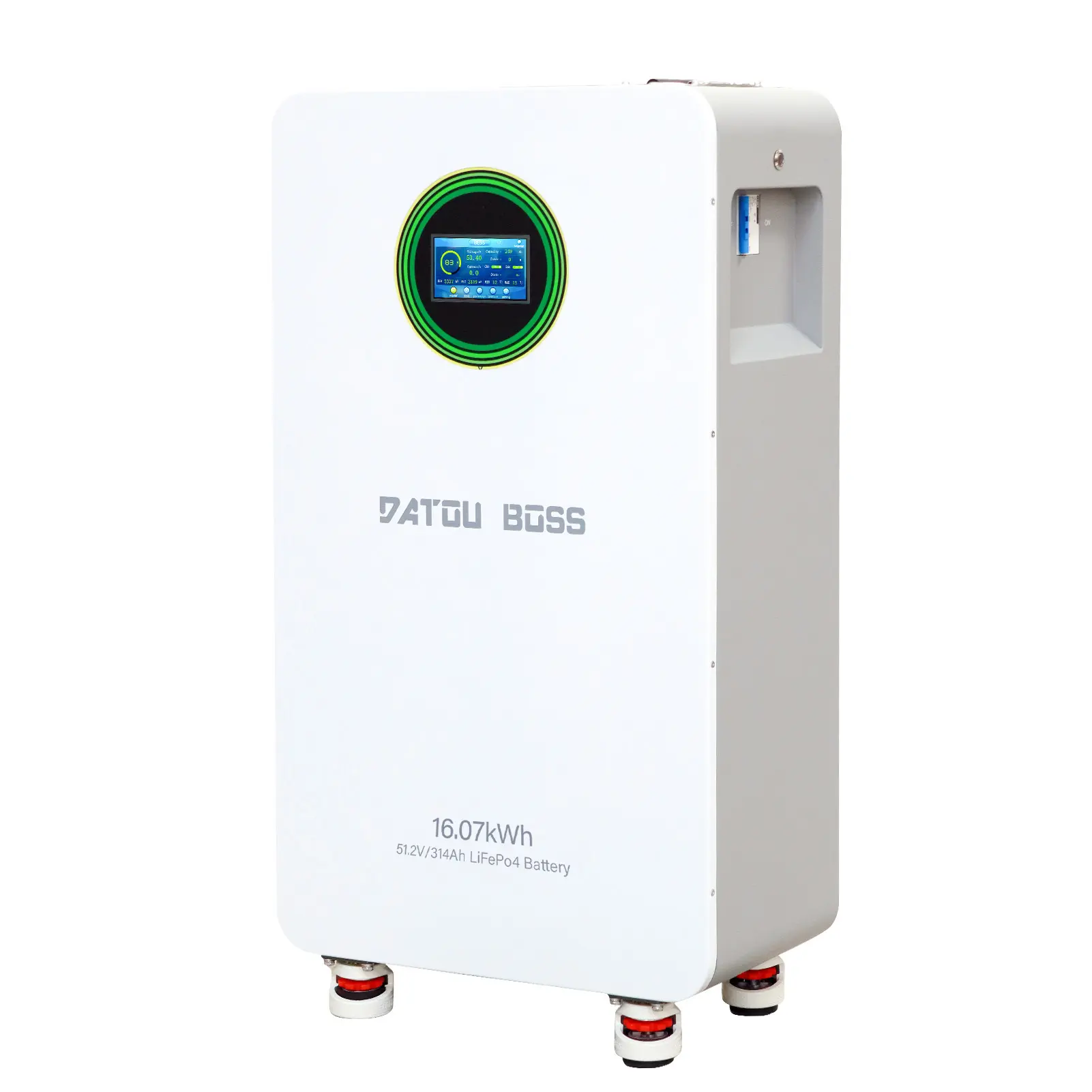 DATOUBOSS High Capacity 48V Deep Cycle 314Ah LiFePO4 Powerwall Battery, 16.07kWh Car Battery Repair Tool with 210A Breaker, CAN/RS485 Ready, Wall/Floor Mount for Solar, Home Backup