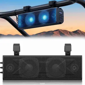 17 Inch UTV Sound Bar, ATV SoundBar  with RGB Lighting, IP66  Golf Cart Sound Bar, Amplified Powersports SXS SoundBar, UTV Speakers Compatible with Polaris RZR Can-Am (MT4100)