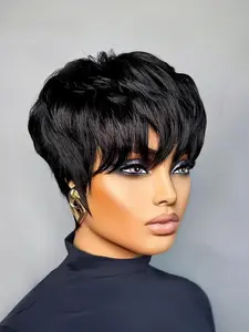 Pixie Cut Wig Soft Straight Hair, Short Pixie Cut Wigs for Women, Glueless Synthetic Hair Wigs, Short Layered Design, All Seasons