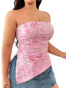 Sweet Spicy Floral Halter Top, Plus Size Women's Casual Summer Wear, Comfortable & Stylish Design, Perfect for Daily