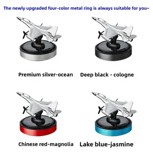 Hot-Selling Solar-Powered Airplane F16 Snapdragon Car Air Freshener Light-Sensitive Rotating Long-Lasting Fragrance Car Ornament Decoration Factory