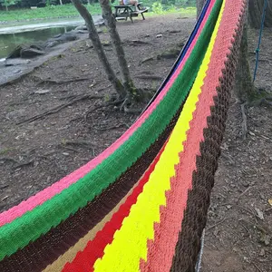 Hammocks caribian Colorful Hammock with vibrant Red Yellow Green and Black Stripes