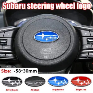 Subaru Car Steering Wheel Decoration Emblem Logo, Scratch-Resistant Wear-Proof Sticker, Strong Adhesive, Not Easy to Peel Off, Fits Multiple Models, Car Accessories